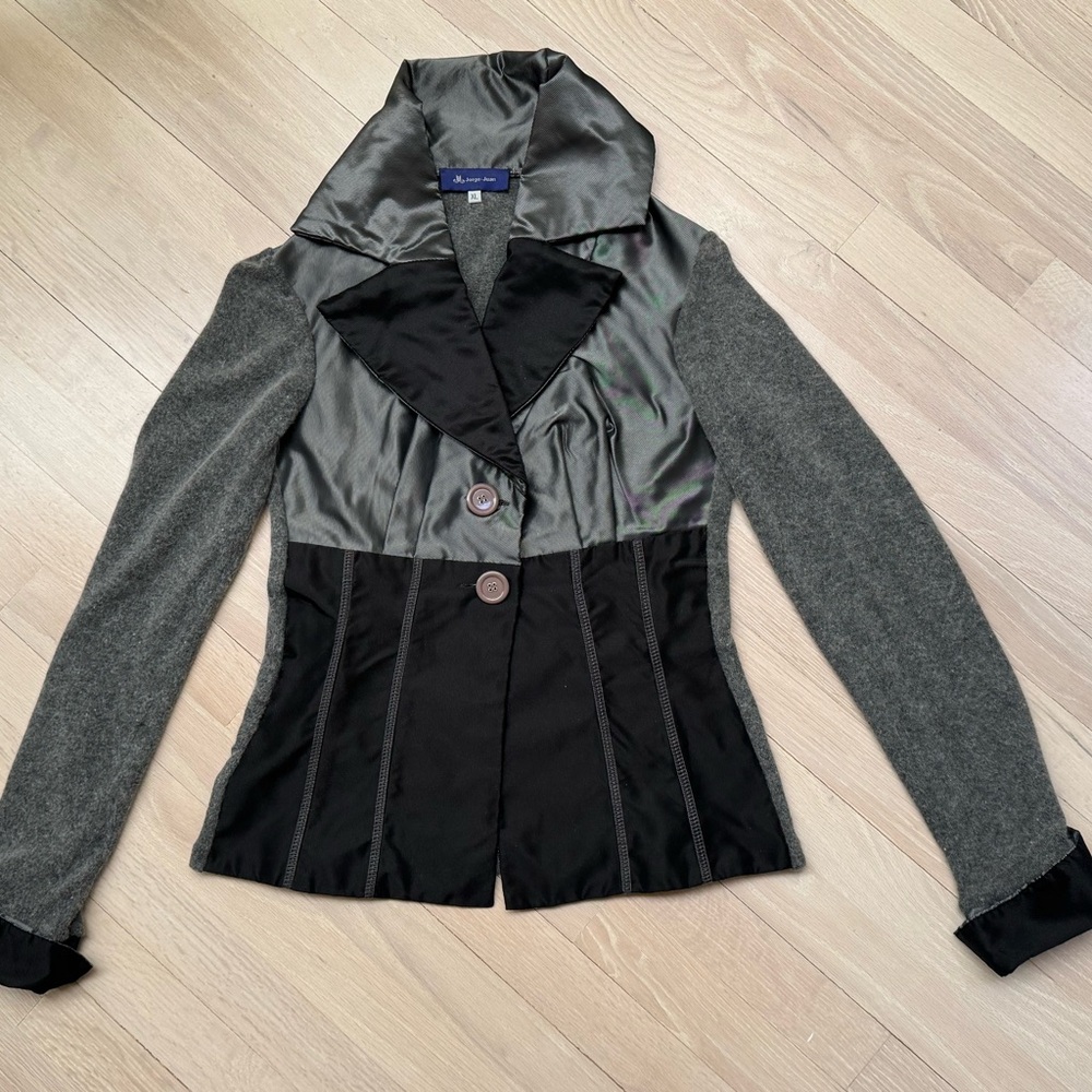 Chic Black And Gray Button Down Jacket With High … - image 1